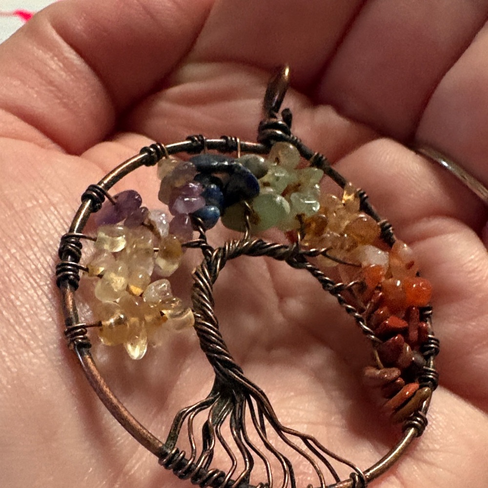 Colorful Gemstone Tree of Life Necklace